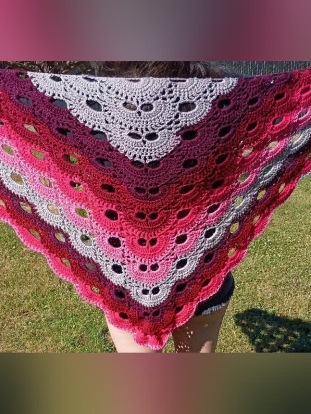 Handcrafted Medium weight crocheted shawl wrap